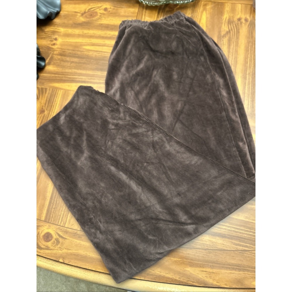Woman's Plus 1X Petite Elastic Waist Pull On Pants Lot‎ 3 Romans Brown Tan Gray
